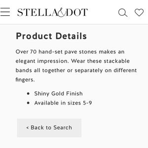 Stella & Dot Jewelry - Imperial Stacking Rimgs Stella & Dot Jewelry - Imperial Stacking Rimgs